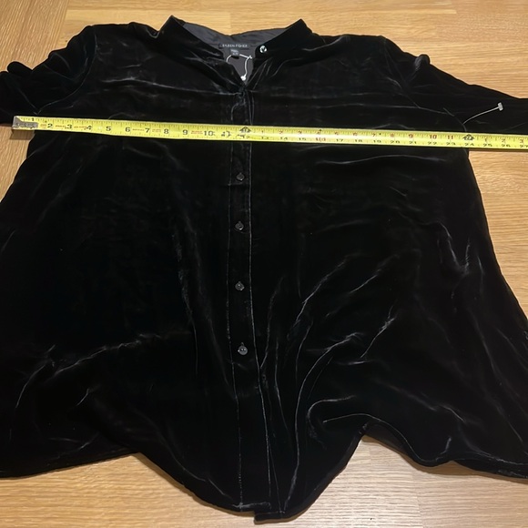 Eileen Fisher Top women plus size black velvet shirt size XL NWOT - Picture 10 of 12